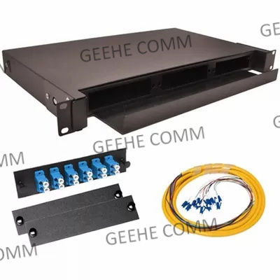 لوحة التصحيح الصناعية 4U 24 منفذ OM3 MPO إلى LC