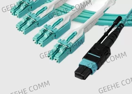 MPO To 4 x 4 LC 16F 100G 400G Duplex MPO Fiber Cable