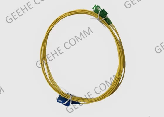 أصفر 100M SC APC إلى SC UPC Duplex Fiber Patch Cord Multimode