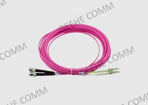 10GB LC إلى ST Duplex Multi Mode OM4 البنفسجي Ftth كابل الألياف البصرية