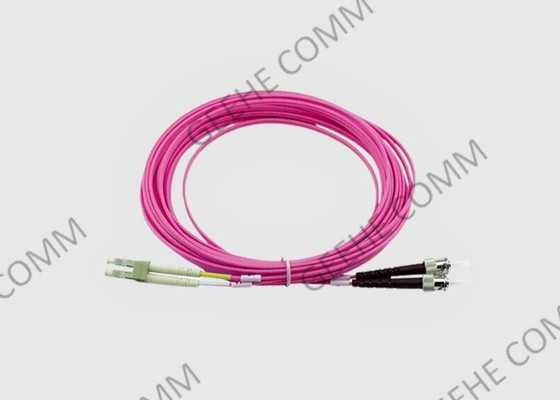 10GB LC إلى ST Duplex Multi Mode OM4 البنفسجي Ftth كابل الألياف البصرية