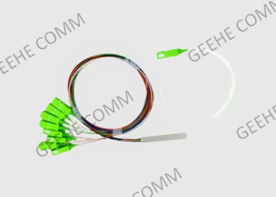 أنبوب فولاذي أحادي الوضع 1x8 SC / APC فاصل ألياف بصرية PLC صغير 0.9 مم