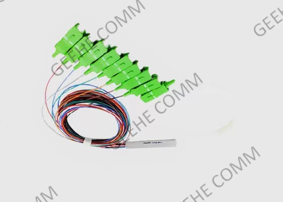 أنبوب فولاذي أحادي الوضع 1x8 SC / APC فاصل ألياف بصرية PLC صغير 0.9 مم