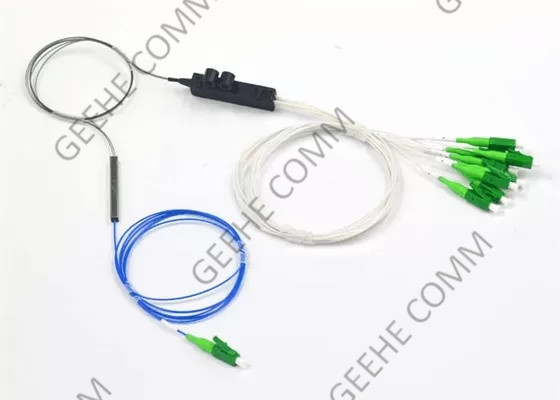 8 النوى 1X8 الألياف البصرية PLC الفاصل مع موصلات LC / APC