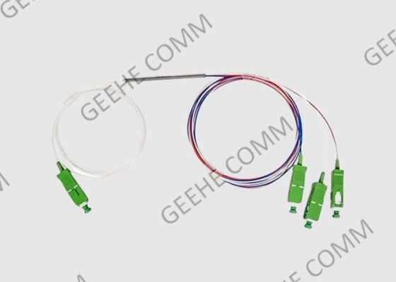 مقرنة كابل الألياف البصرية فائقة الحجم 1525-1565nm 1 × 3 مقرنة فاصل بصري واسع النطاق