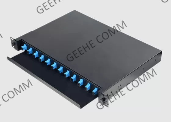 لوحة تصحيح الألياف البصرية 24 Core FC ODF 3U المثبتة على الرف