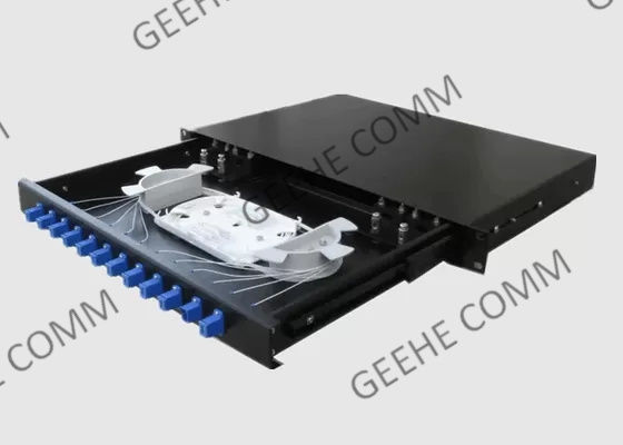 لوحة تصحيح الألياف البصرية 24 Core FC ODF 3U المثبتة على الرف