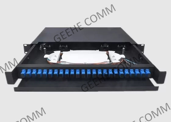 24 منفذ LC لصق صينية 19 بوصة 1U لوحة التصحيح الألياف جبل