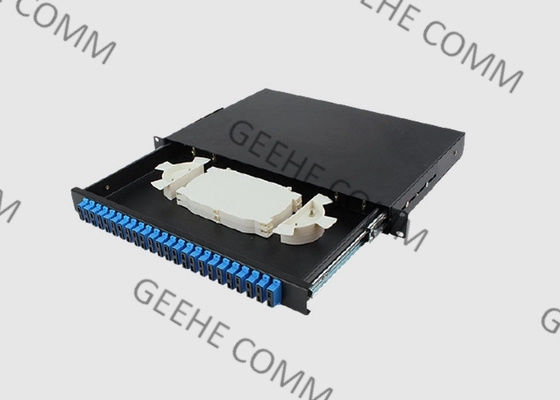 19 بوصة 1U Rack Mount Patch Panel 24 Port MM Simplex SC / PC محول