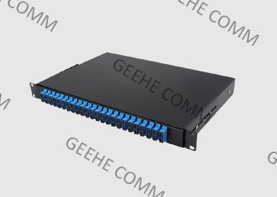 19 بوصة 1U Rack Mount Patch Panel 24 Port MM Simplex SC / PC محول