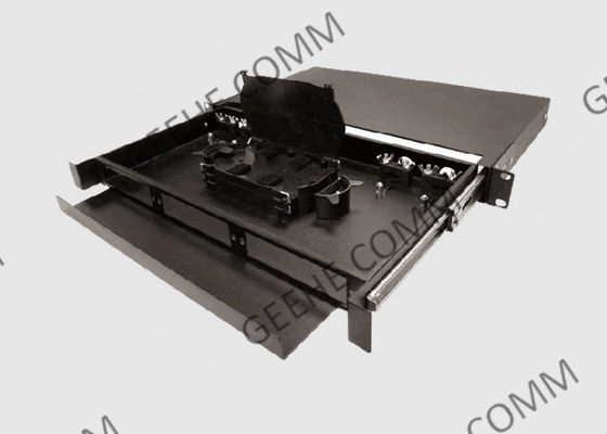 1 RU 12 منفذًا فرديًا LC-UPC على حامل مثبت على الرف ولوحة لصق 900um أسلاك التوصيل المصنوعة