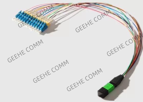 0.9 مم أحادي الوضع 12 نواة MPO To12 LC سلك تصحيح بصري