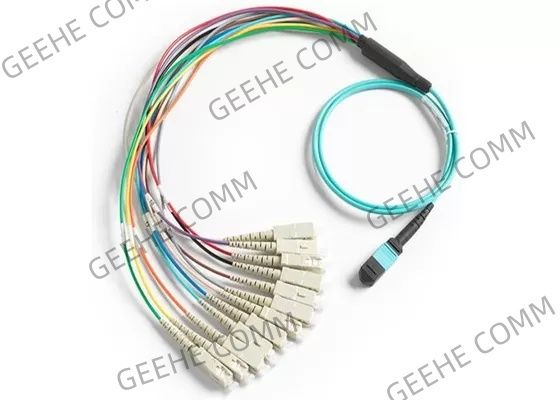 MPO إلى 12 X SC 12 Fibers 0.9mm Mulit Mode MPO Fiber Cable