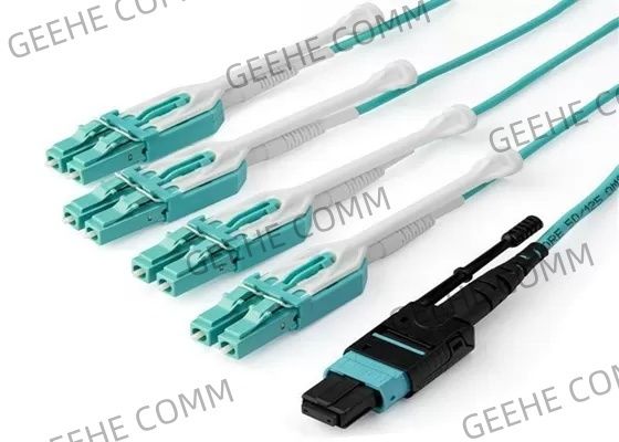 MPO To 4 x 4 LC 16F 100G 400G Duplex MPO Fiber Cable