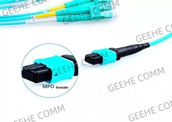 MPO To 4 x 4 LC 16F 100G 400G Duplex MPO Fiber Cable