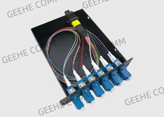 12 كابلات الألياف المثبتة مسبقًا 6 محولات LC على الوجهين MTP / MPO كاسيت كابل اندلاع الألياف