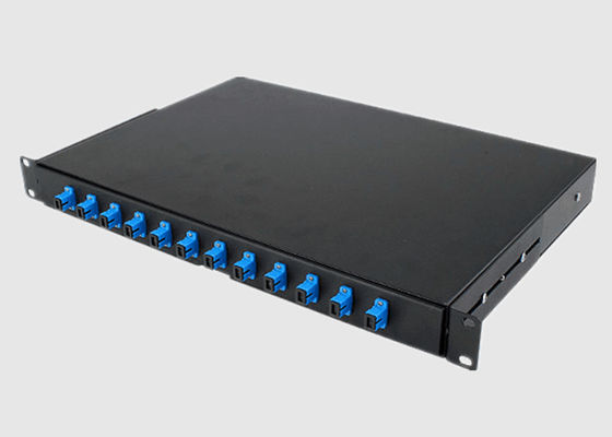 لوحة تصحيح الألياف البصرية 24 Core FC ODF 3U المثبتة على الرف