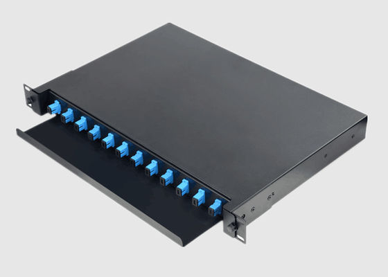 لوحة تصحيح الألياف البصرية 24 Core FC ODF 3U المثبتة على الرف