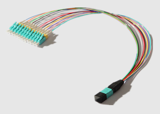 متعدد الأوضاع 12 نواة 0.9 مم MPO إلى LC Breakout Cable