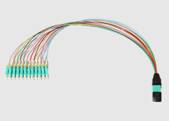متعدد الأوضاع 12 نواة 0.9 مم MPO إلى LC Breakout Cable