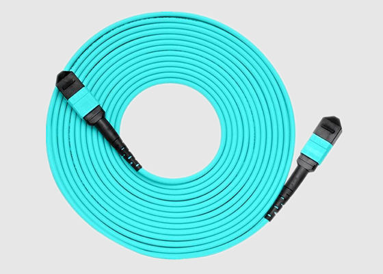 Aqua 10Gbs Multi Mode 24 Fiber OM4 MPO Patch Cord