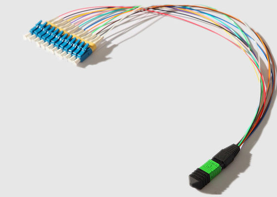 0.9 مم أحادي الوضع 12 نواة MPO To12 LC سلك تصحيح بصري