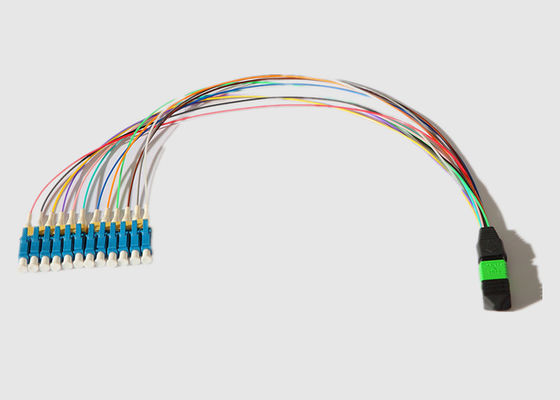 0.9 مم أحادي الوضع 12 نواة MPO To12 LC سلك تصحيح بصري