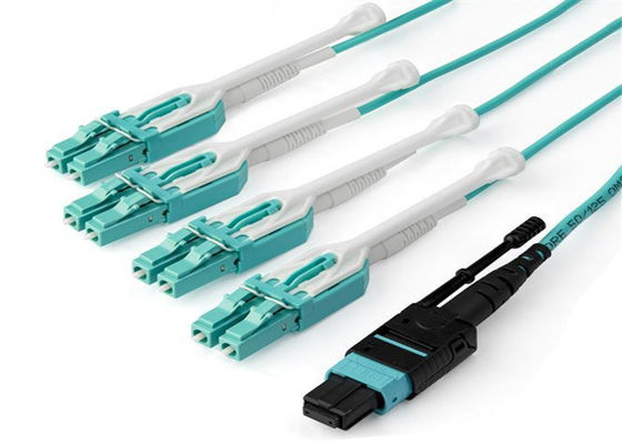 MPO To 4 x 4 LC 16F 100G 400G Duplex MPO Fiber Cable