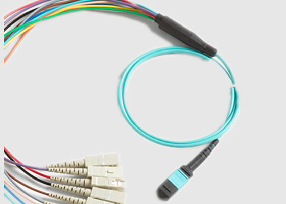 MPO إلى 12 X SC 12 Fibers 0.9mm Mulit Mode MPO Fiber Cable