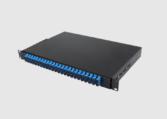 19 بوصة 1U Rack Mount Patch Panel 24 Port MM Simplex SC / PC محول