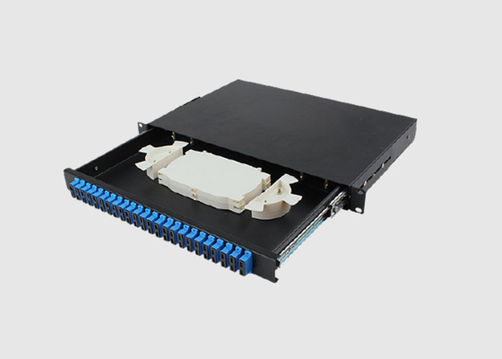 19 بوصة 1U Rack Mount Patch Panel 24 Port MM Simplex SC / PC محول