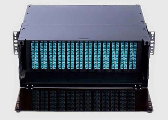 4U HD Rack Mount Fiber Patch Panel مع لوحة محول أو MPO / MTP كاسيت