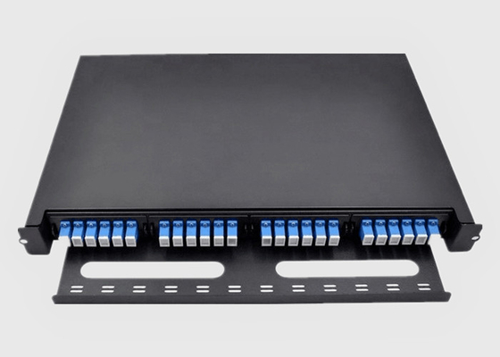 1U HD Rack Mount Fiber Patch Panel مع MPO / MTP كاسيت أو لوحة محول